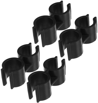 QUMIIRITY 4pcs Double Pipe Clamp Broom Clip Mop Holder Plastic Connector for Dustpan Brush Sets