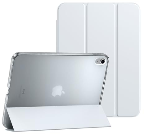 Schutz Hülle in Silber für iPad 10. Generation (von 2022) Magnetisch dünn leicht PU Leder Tablet Smart Case mit Auto Schlaf/Aufwach transparente Rückseite