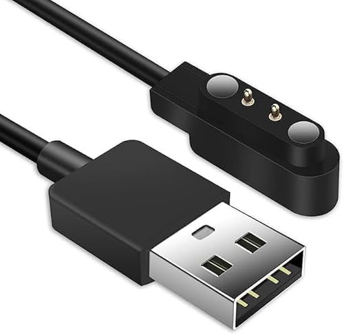 SopwMap 2 Nadeln Magnetic Charge Ladekabel für Smartwatch, USB Universal Magnetic Charger, 2,84 mm Magnetstecker, Schwarz, Bequemes Aufladen überall, Effizient und schnell