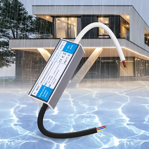 SUCIKORIO Impermeable LED Transformador 12V 12W 1A Exterior IP67, Fuente Alimentacion Constante Ultrafino LED Driver Controlador AC 220V a DC 12V 12W Fuente de Alimentación LEDs de Bajo Voltaje