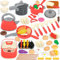 NXPZ Accessoire Cuisine Enfant, Jouet de Jeu de Rôle de Chef pour Enfants, Ustensiles de Cuisine Jouet avec Pots et Casseroles, Adapté Aux Garçons et Aux Filles de 3 à 8 Ans (68Pcs)