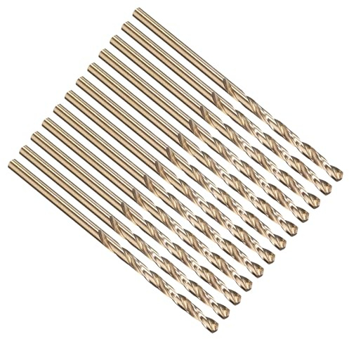 PATIKIL #40 Drill Bit Micro M2 High-Speed Steel 135° Gold Finish 12Pcs | Jobber Straight Shank for Stainless Steel Hard Metal