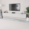 Woonisher Meubles TV 2 pcs Bois d’ingénierie 120x40x34 cm Blanc Brillant Ensemble Meuble TV et Table Basse
