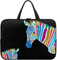 Treer 10-17 Pollici Borsa Porta PC, Stampa Zebra Custodia Laptop con Manico, Borsa PC Impermeabile Unisex, Laptop Bag con Cerniera, Custodia Notebook (Nero,10 pollici)