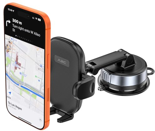 APPS2Car Handyhalterung Auto, Starker Vakuum-Saugnapf für Armaturenbrett & Windschutzscheibe, Anti-Shake Doppelarm, 360° Verstellbare Universelle Smartphone Halterung