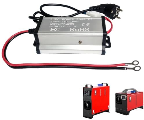SGZIOO 220V auf 12V Spannungswandler, Stromwandler Netzadapter Transformator für 5kW 8kW All-in-One Diesel Standheizung, Netzteil Adapter Kompatibel mit Wohnmobil, Garage und Innenräumen, Kompakt