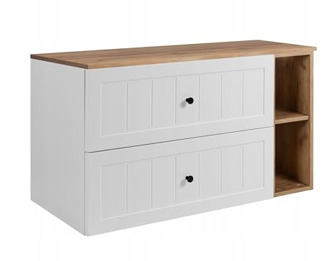 Rodan Moderne Möbel - Schrank Weiß, Gold, Eichenholz - Möbelstück - Bastelregal – Bastelplatte 60 cm + 80 cm