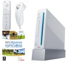 Nintendo Wii console per videogiochi (tra cui Wii Sports) & Wii Remote [Regno Unito]& Nunchuk [Wii]&& Wii console Bundle combinazione