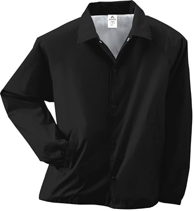Augusta Sportswear Men's Augusta Nylon Coach's Jacket/Lined, Black, M