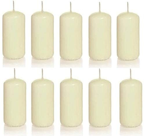 10 creme ALTAR - STUMPENKERZEN KERZE DEKO 100 x 48 mm