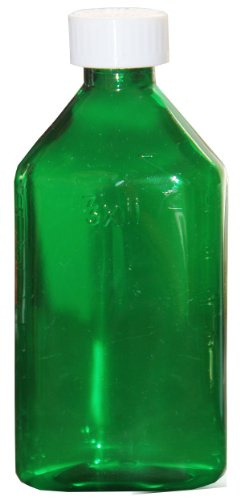 Oval Pharmacy Bottle for Liquid Medicine – Green Medicine Bottle - Child Resistant Cap – 4 oz – Pack of 100 - Prescription Pharmacy Bottle, Pharmacy Container, Prescription Plastic Container by Sponix
