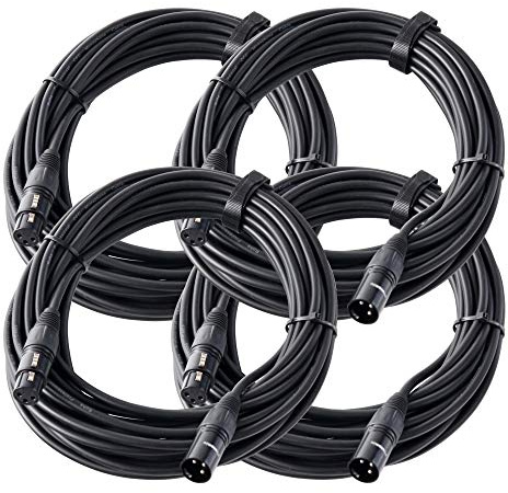 Pronomic Stage XFXM-2.5 Mikrofonkabel XLR 2, 5 m Schwarz 4er Set, Länge: 2 | Professionelles, symmetrisches XLR-Kabel, Stecker: XLR female 3-pol ? XLR male 3-pol, Aderquerschnitt: 0, 226 mm²