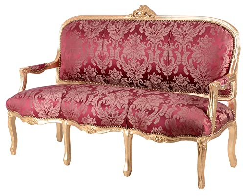 Gigantisches Rokoko Sofa, Diwan, Kanapee, Ottomane, Liege mit königlichem Ambiente im Rokoko-Stil in Rot - Palazzo Exclusive