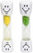 Smile Sand Egg Timer - 2 minute Timer (Set of 2) (Yellow and Green)