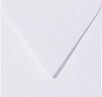 25 Briefumschläge Quadratisch Weiß 15,5 x 15,5 cm 155 x 155 mm, Grammatur 120 g/m²