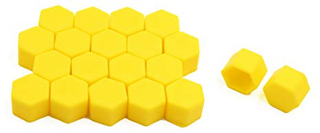 sourcing map 20Stk. 19mm Radmutternkappen Radbolzen Radkappen Abdeckungen Verschlusskappe für Autos Gelb