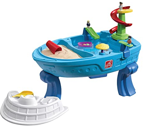 Step2 Fiesta Cruise Sand & Wassertisch | Wasserspieltisch für Kinder in Blau mit 10-teiligem Zubehör Set | Wasserspielzeug/Sandtisch für den Garten..