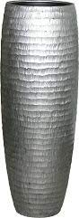 Klocke Pflanzgefäße Wunderschöne Pflanzvase/Pflanzkübel - Fiberglas - Mit Einsatz – Indoor – Metallic/Metallisch - Designer Pflanzgefäß (Höhe: 100cm, Silber)
