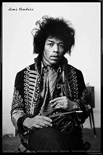 1art1 Jimi Hendrix Poster Plakat | Bild und Kunststoff-Rahmen - Smoking Cannon (91 x 61cm)