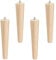 SOTECH 4er Set Möbelfüße Buche roh H 200 mm/konisch Ø 45/25 mm mit Gewindestift M8