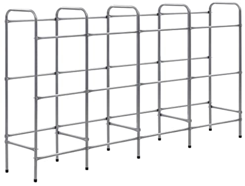 vidaXL Kastenregal 12 Kisten Getränkeregal Getränkekistenregal Flaschenkastenregal Getränkeständer Kistenregal Silbern 190x33x116cm Stahl