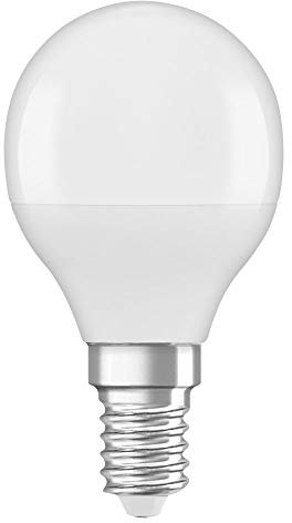 OSRAM LED Lampe mit E14 Sockel, Kaltweiss (4000K), Tropfenform, 5.5W, Ersatz für 40W-Glühbirne, matt, LED STAR CLASSIC P, Kaltweiß