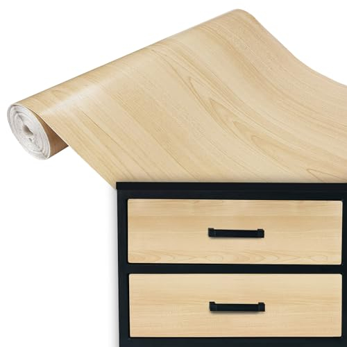 Klebefolie Möbel 90x100 cm | Selbstklebende Möbelfolie in Holzoptik - wasserfest und zuschneidbar | Folie für Möbel ideal zum Renovieren von Schränken, Türen und Arbeitsplatten | Ahorn