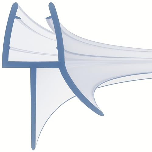HNNHOME Pre-Curve Rubber Plastic Bath Shower Screen Seal Strip Perfect for 8-10mm Curved Glass Door Up to 20mm Gap