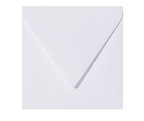 Paper24 50 quadratische Briefumschläge 125 x 125 mm, 12,5x12,5 cm, 120 g/m² mit Dreieckslasche Farbe: 00 Weiß