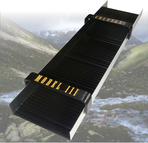 GoldSax Ranger 100 cm, modello 3 V2, Gold Sluice Box, grondaia dorata, 100 x 25 cm, chiusura per lavare l'oro sul fiume