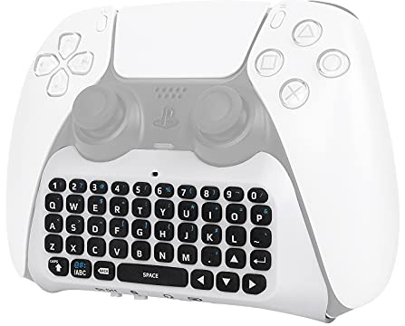Controller Keyboard for PS5, Wireless Blue Tooth 3.0 Mini Gamepad Chatpad with Built-in Speaker & 3.5mm Audio Jack for Playstation 5 Controller, Used to Send Message and Gaming Live Chat