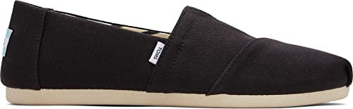 TOMS Alpargata de algodón reciclado, Mocasines Planos Mujer, Negro/Blanco, 37.5 EU