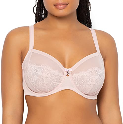 Curvy Couture Damen Bügel Spitze BH, Rote Rose, 85D