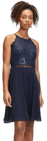 Vera Mont Damen Cocktailkleid mit Spitze Night Sky,36