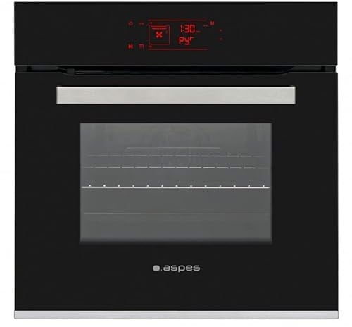 aspes AHE1400PI Horno Pirolítico acabado en Cristal Templado Negro de 60 cm. Temporizador. Display LED Táctil. 8 Programas. Capacidad 68 Litros