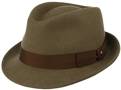 LIERYS Classic Wool Trilby Damen/Herren - Hut aus Wollfilz - Outdoorhut wasserabweisend - Regenhut Packable (knautschbar) - Filzhut Fedora Sommer/Winter Oliv S (54-55 cm)