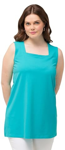 Ulla Popken Damen Longshirt tiefes Aqua 62+