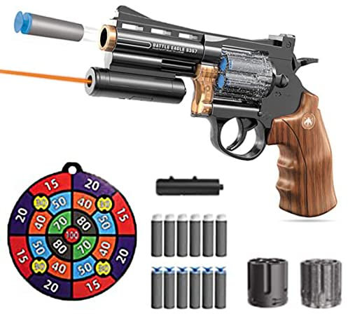 Pistolet Jouet Enfant, Revolver Jouet Flechette Mousse, Pistolet Jouets Revolver pour Garçons de Plus de 7 Ans, Modèles de Jouets Pistolet éducatifs