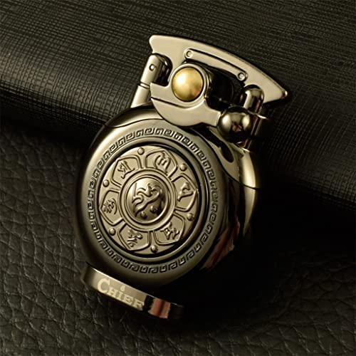 Kerosin Vintage Feuerzeug mit einzigartigem Design Rocker Arm Metall wiederverwendbare winddichte Feuerzeuge mit weicher Flamme, antikes Feuerzeug zum Sammeln, Geschenke für Mann, Ehemann, Freund