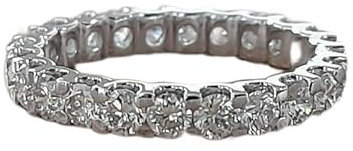 Anello Eternity con diamante da donna, 1.00 ct naturale rotondo diamante U Prong Full Eternity fede nuziale in oro bianco, giallo e rosa, Pietra, Diamante