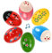 Ostereier aus Holz, 6 Stück Percussion Musical Easter Maracas Egg Shakers, Baby Musikspielzeug Holz Ei Shakers Ostereier Deko Bunt Rassel Spielzeug, für Ostern-Korb-Stuffers-Deko und Ostergeschenke