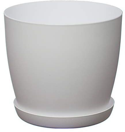 Home Garden Ornaments Plant Pots Indoor, Indoor Plant Pot - Decorative Flower Pots with Mat Surface and Plant Pot Saucer (Diameter: 30cm, Colour: White)