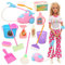 Festfun Doll Accessories Miniature Mop Dustpan Bucket Brush Dollhouse Miniature, Dollhouse Accessories Garden 1:12 Scale House Cleaning Tools for 11.5 Inch Doll Playset
