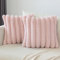 Soleebee 2er Set Plüsch Samt Kissenbezüge, Weiche Künstliche Pelz Kissenbezug Sofa Zierkissenbezüge Dekokissen Kissenhülle Set für Schlafzimmer Zuhause Couch Auto Dekor (40x40cm, Rosa)