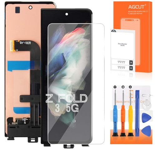 AMOLED para Samsung Galaxy Z Fold 3 5G Pantalla de repuesto Z Fold3 Pantalla LCD SM-F926B SM-F926U SM-F926W Pantalla táctil digitalizador Asamblea Reparación Parte Negro Exterior Pequeño Frente (con