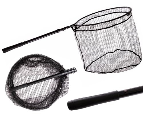 Wild Devil Baits Automatic Landing Net Einhand Spinn Kescher Raubfischkescher Faltbar Gummiert