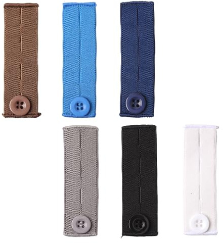 Ximimark 6 pcs Adjustable Elastic Waist Extension Belt for Men and Women - Perfect for Jeans and Pants - Provides Comfortable Fit and Easy Adjustability