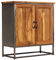 CKioict Vitrinenschrank Mehrzweckschrank Sideboard Wohnzimmer Sideboard Recyceltes Teak und Stahl 65 x 30 x 70 cm für Wohnzimmer & Schlafzimmer