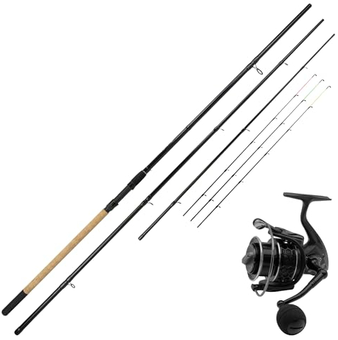 Feederangeln Einsteiger Set: Roy Fisher's Feeder Edition + Feeder-Rolle Feederset (Feeder Edition XH + Feeder-Rolle 3,90m - 50-180g)
