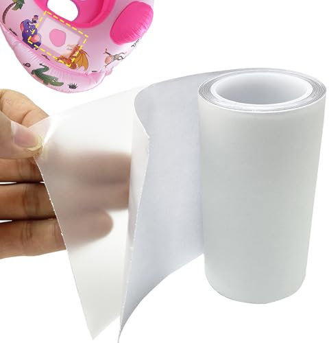 KAIHENG Kit de reparación de Parches inflables de 10cm x 2m, de Parche de colchón de Aire de TPU Impermeable, Parche de reparación de Piscina, Cinta de reparación para Piscina
